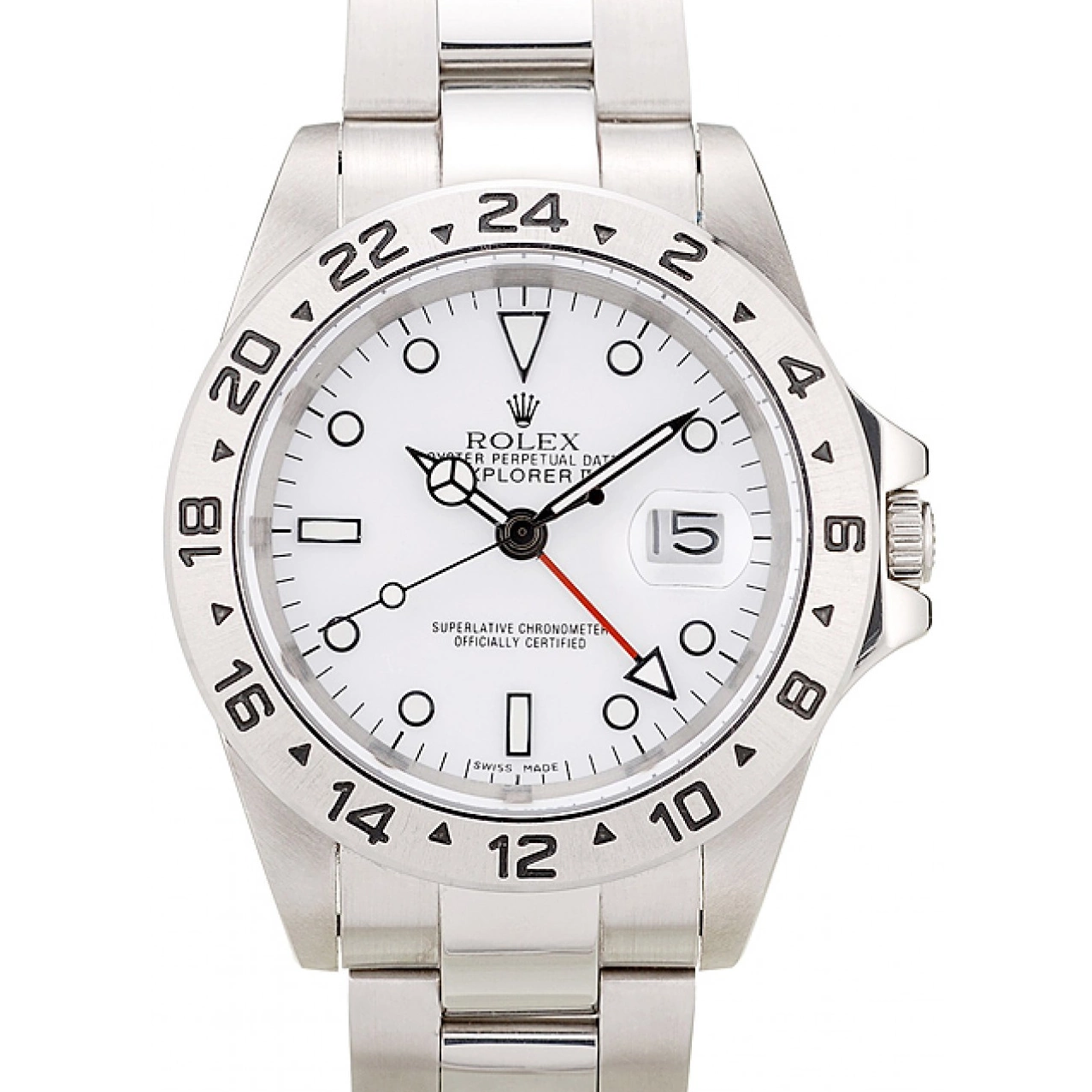 Aaa replica watch Rolex White Stainless Bezel Dial Steel Explorer 0819